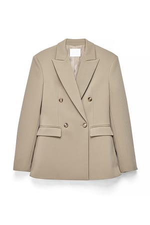 Taupe Blazer i twill med markerade axlar