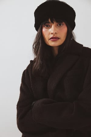Black Shearling Hat