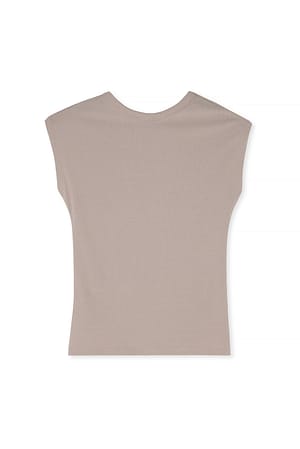 Taupe Sheer Rib Tank Top