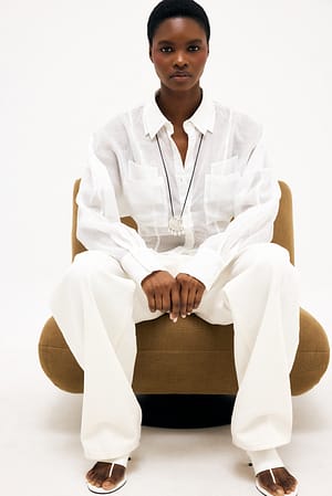 White Ramie Sheer Shirt