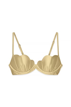 Beige muschelförmiges Bikini-Oberteil
