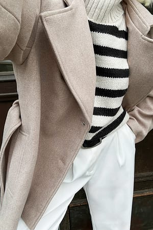 Taupe Short Belted Coat