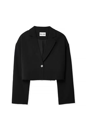 Black Short Fringed Blazer