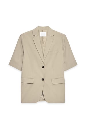 Taupe Blazer med korte ermer