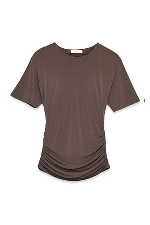 Brown Kortærmet jerseytop