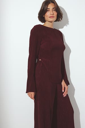 Burgundy Blouse met zijsplit