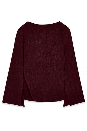 Burgundy Blusa con raja lateral