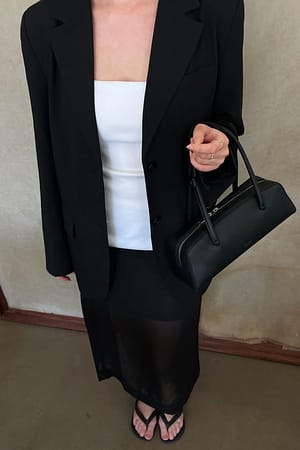Black Doorschijnende midirok