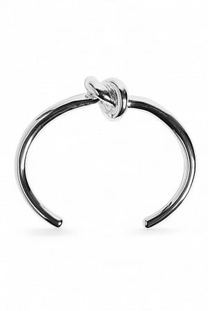 Silver Silver Plated Knot Bangle