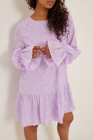 Lavender Jurk met mouwdetail