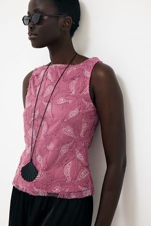 Dark Purple Top de lentejuelas sin mangas