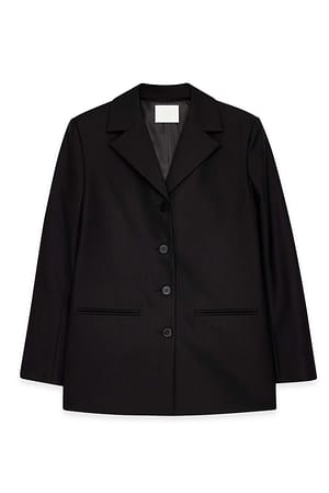 Black Smal blazer med flera knappar