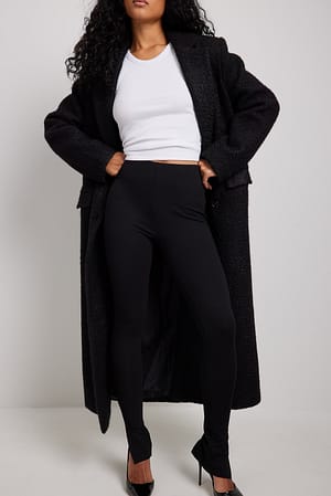 Black Slit Detail Jersey Trousers