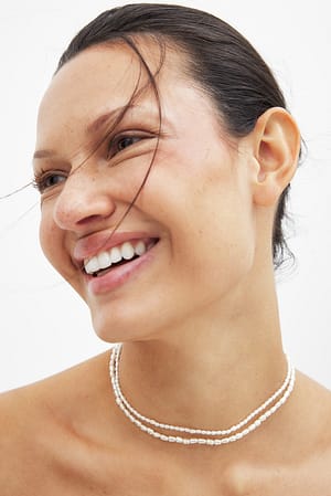 White Small Double Pearl Necklaces
