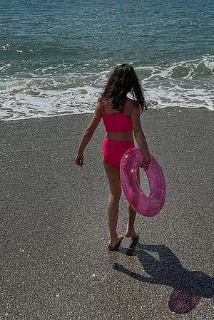 Hot Pink Gesmockt bikinibroekje
