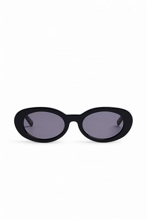 Black weiche ovale Acetat-Sonnenbrille