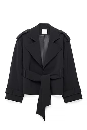 Black Soft Belted Trenchcoat