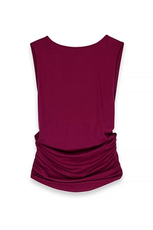 Burgundy Soft Line Deep Back Top