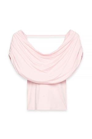 Pink Soft Line Draped Top
