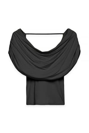 Brown Soft Line Draped Top