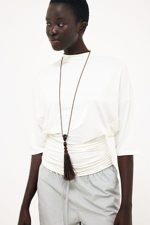 White Top de jersey de Soft Line con cuello de embudo
