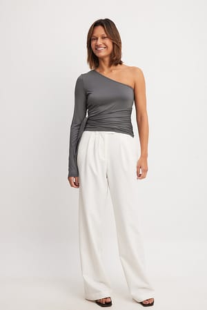 Dark Grey Soft Line Tie Top