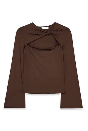 Brown Soft Line Twist Top