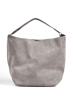 Grey Myk toteveske i semsket skinn