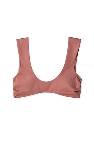 Dusty Dark Pink Bikinitop med firkantet halsudskæring