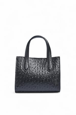 Black Squared Leather Handbag