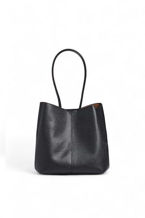 Black Squared Leather Handbag