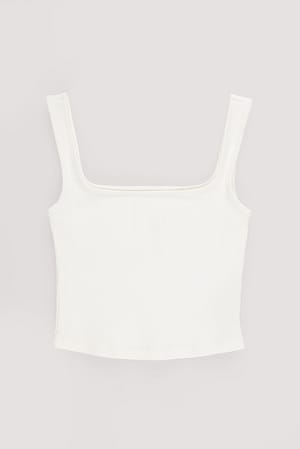 Offwhite Unterhemd mit eckigem Halsausschnitt