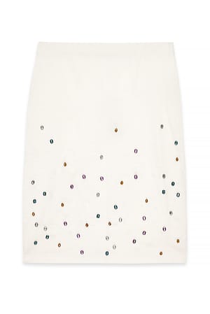 Offwhite Stone Detail Midi Skirt