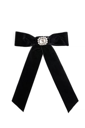 Black Lazo de terciopelo con pedrería