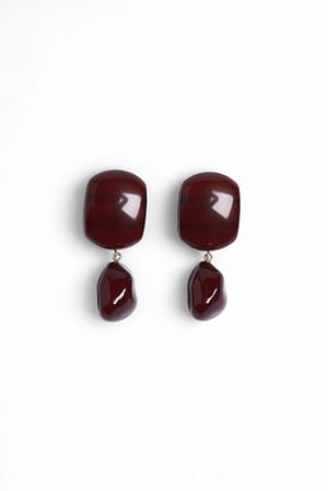 Burgundy Øreringe med sten