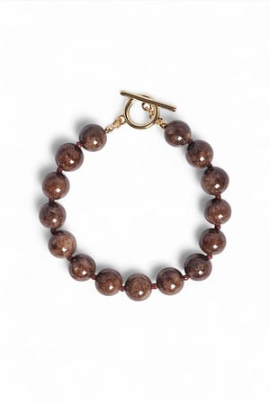 Brown Armbånd med perle og stein