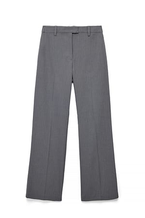 Dark Grey gerade geschnittene Anzughose mit mittlerer Taille
