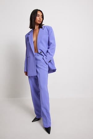 Purple Straight Leg Suit Pants
