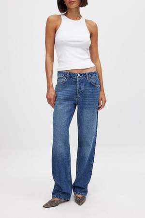 Blue Straight Loose Fit Jeans