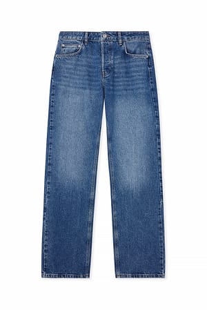 Blue Gerade geschnittene Jeans mit lockerer Passform