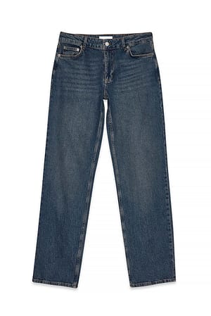 Blue gerade Jeans mit niedriger Taille