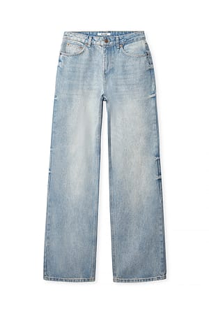 Light Blue Gerade geschnittene Jeans mit mittlerer Taille