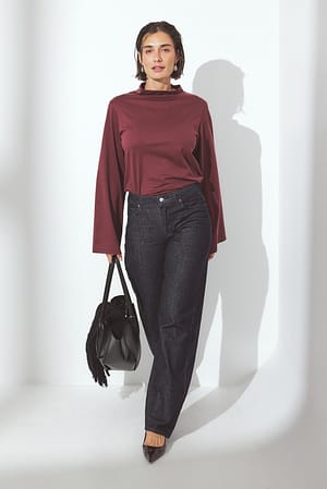 Rinse Denim Jeans med lige ben og miditalje