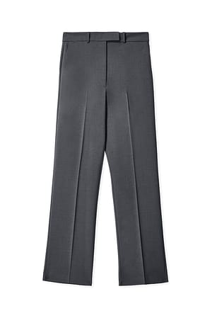 Grey Melange Pantalón de traje recto