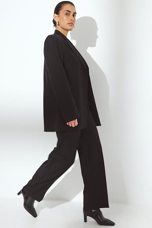 Black Pantalon de tailleur droit