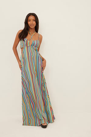 Swirl Print Maxikleid mit Trägerdetail