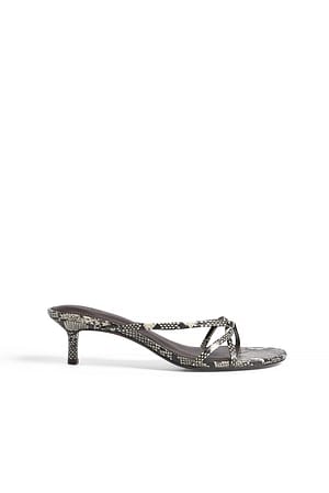 Snake Kitten-Heels mit Riemchen