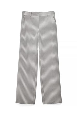 Grey Striped gestreifte Hose mit mittlerer Taille