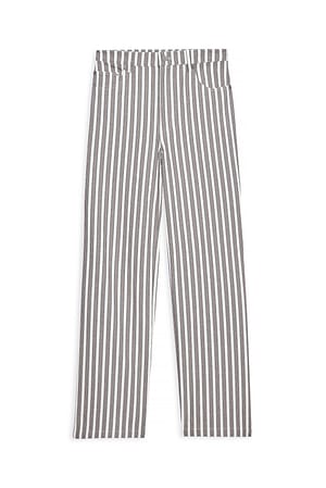 Beige gestreifte Hose