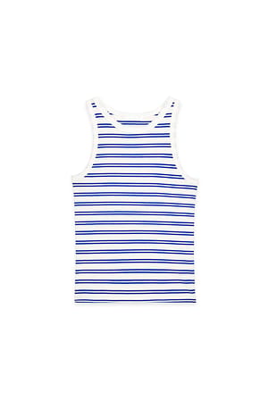 White/Navy geripptes Tank-Top mit Streifen